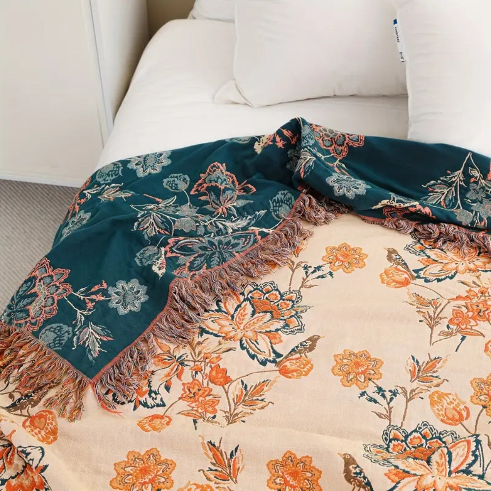 Rustic Cosy Boho Throw Blanket — lifestyle shot
