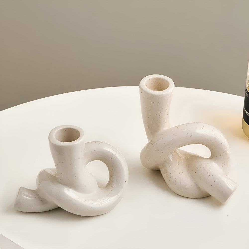 Knot Ceramic Candle Holder — lifestyle shot