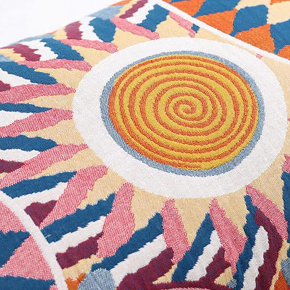 Nordic Sun Print Button Cotton Pillowcases (2pcs) — product close-up
