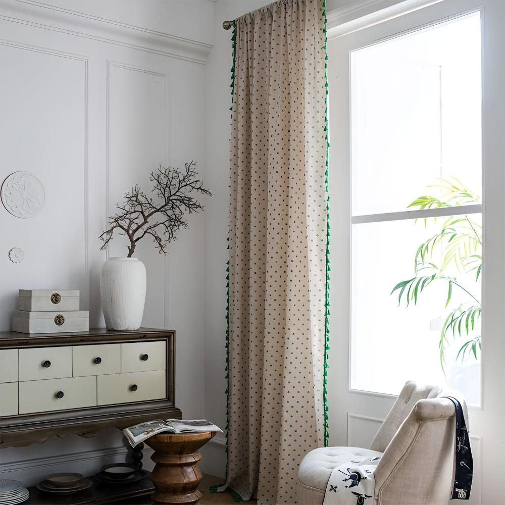 Cottage Petals Tassel Curtain — alternate angle view