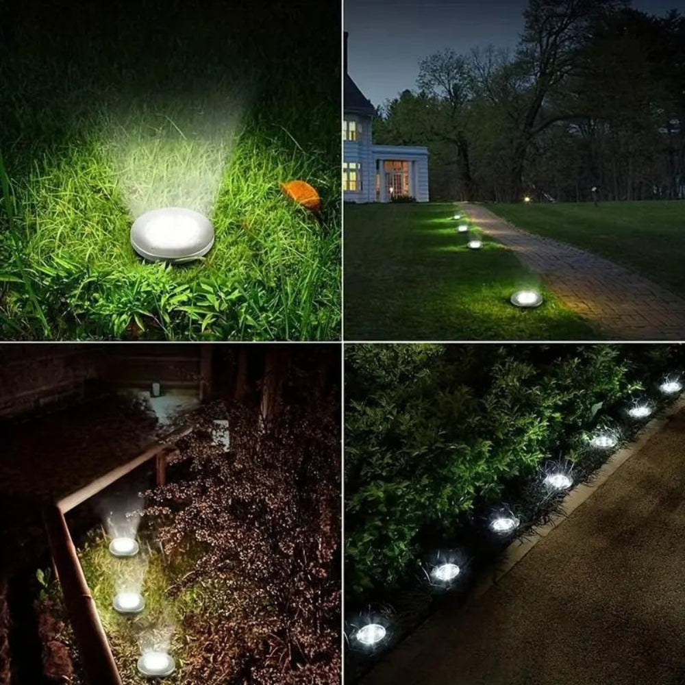 Solar Garden Ground Light Pack — lifestyle shot