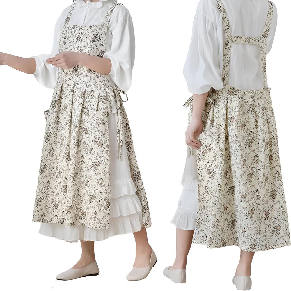 Classic Cotton Floral Apron — product close-up