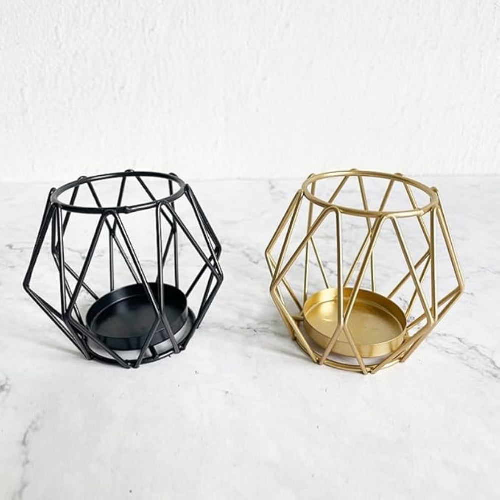 Wireframe Sleek Iron Candle Holder — product detail view
