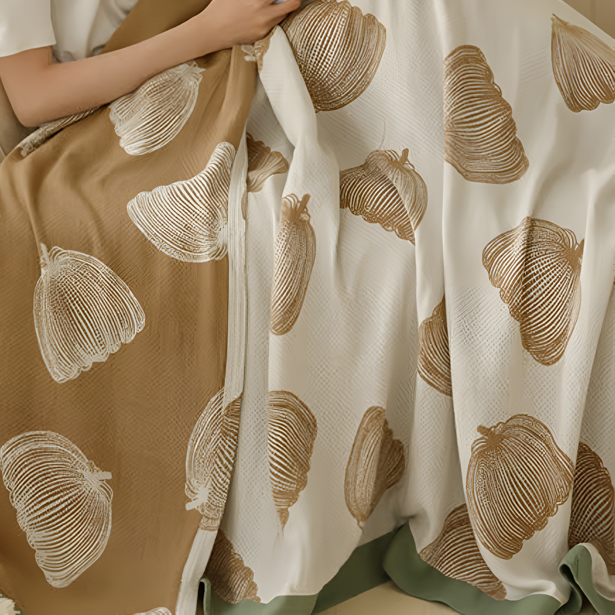 Rural Pumpkin Bamboo Fibre Blanket — product in use