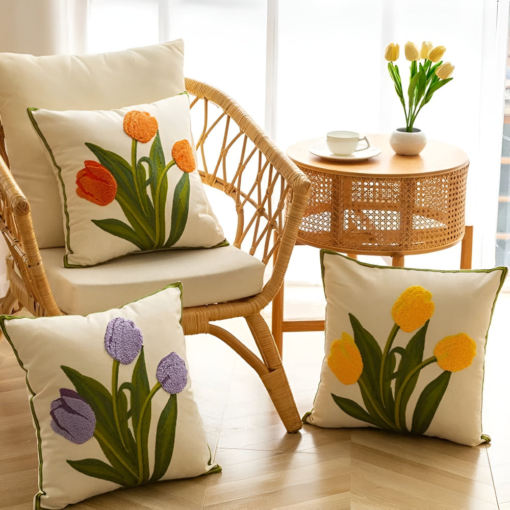Blooming Tulip Cushion Cover — product detail view