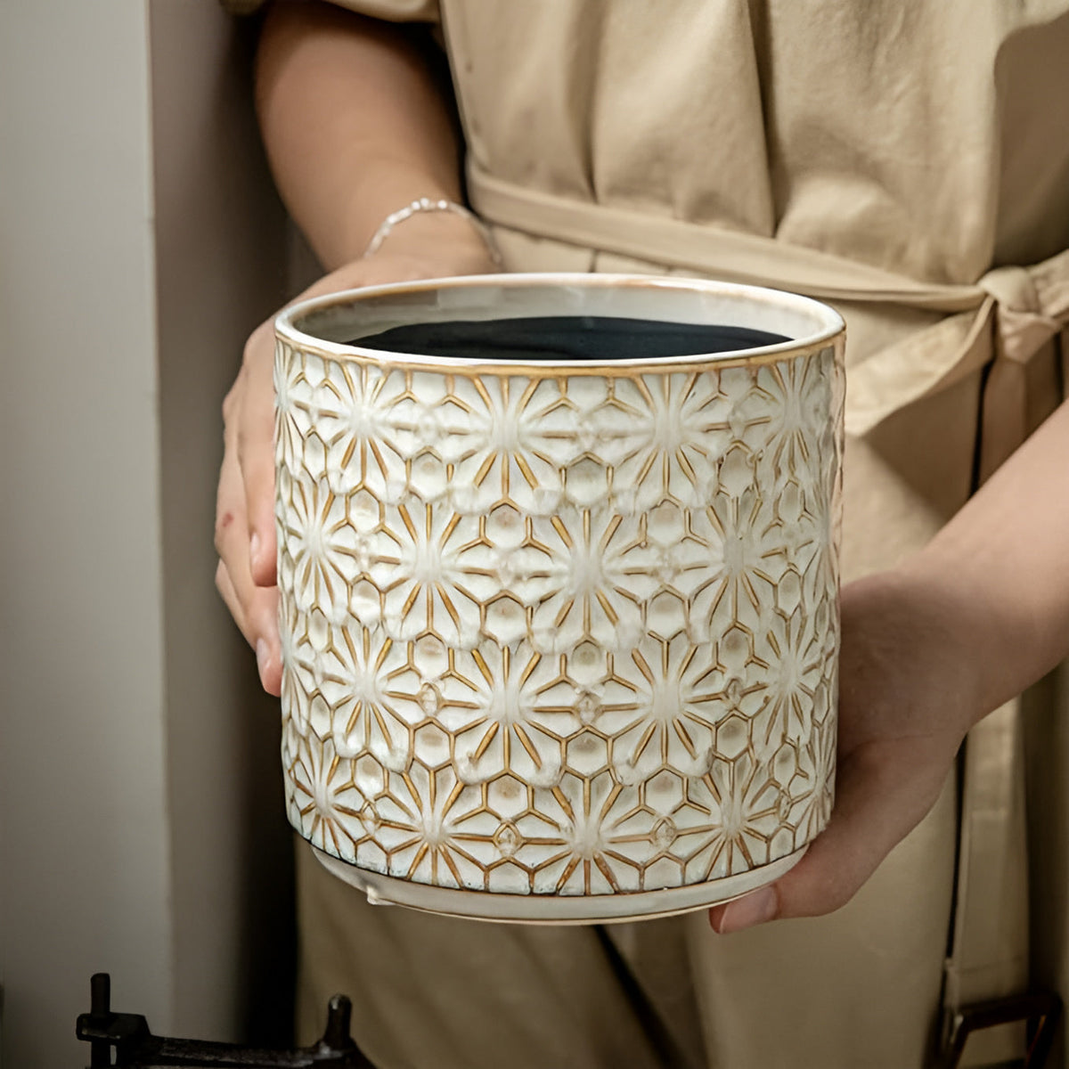 Bloom Craft Ceramic Utensil Holder — product detail view