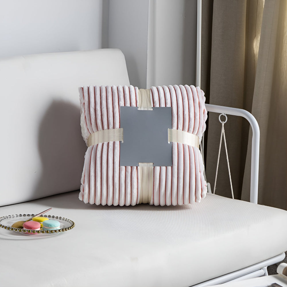 Fluffy Stripes Sherpa Blanket — product in use