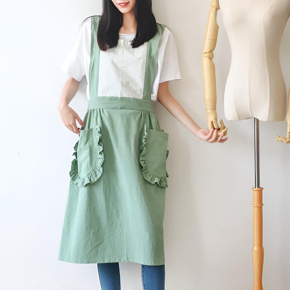 Chic Ruffle Pocket Apron — main product photo