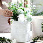 Woven Cotton Rope Hanging Basket | 2pc Set — product detail view