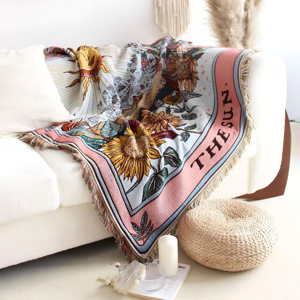 Boho Sun Tapestry Blanket — product detail view