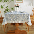 Delfina Blue Floral Lace Tablecloth — product detail view