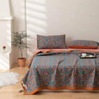 Rustic Floral Cotton Coverlet — product in use