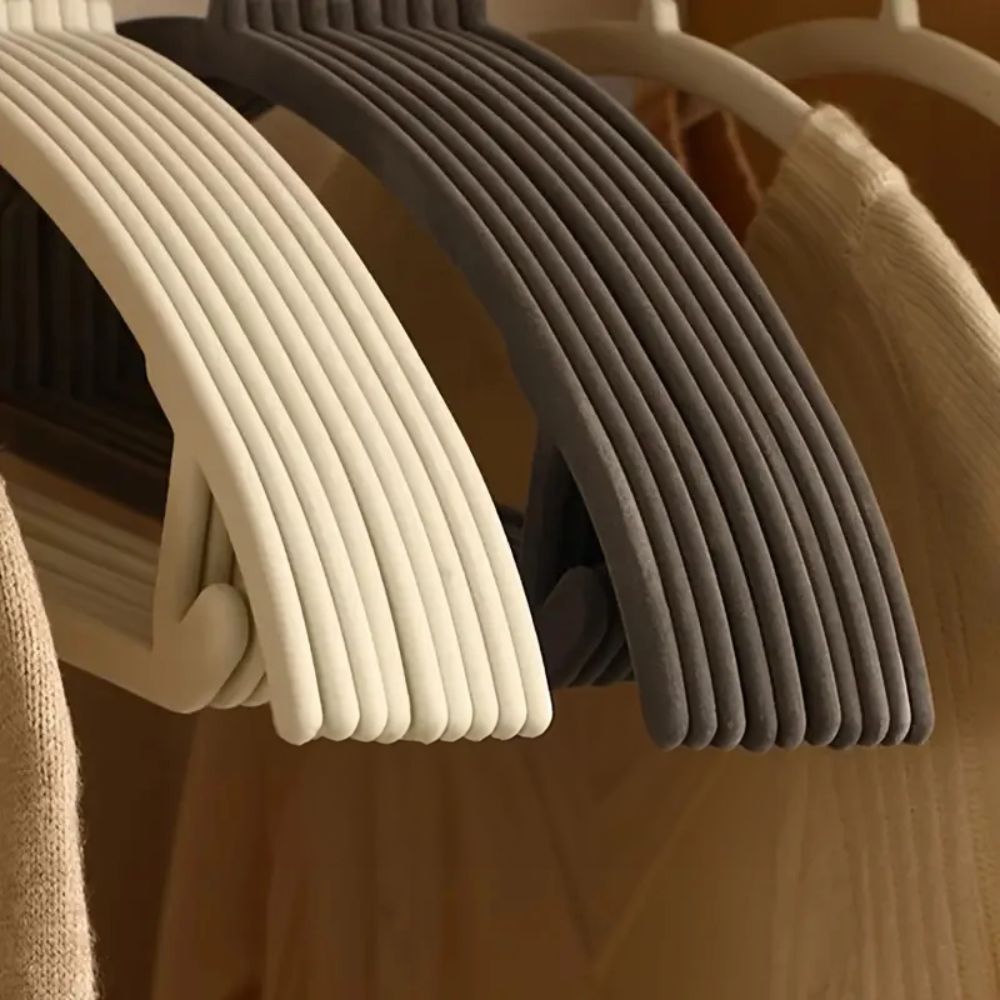 Non-Slip Curve Hangers | Set of 10 — product in use