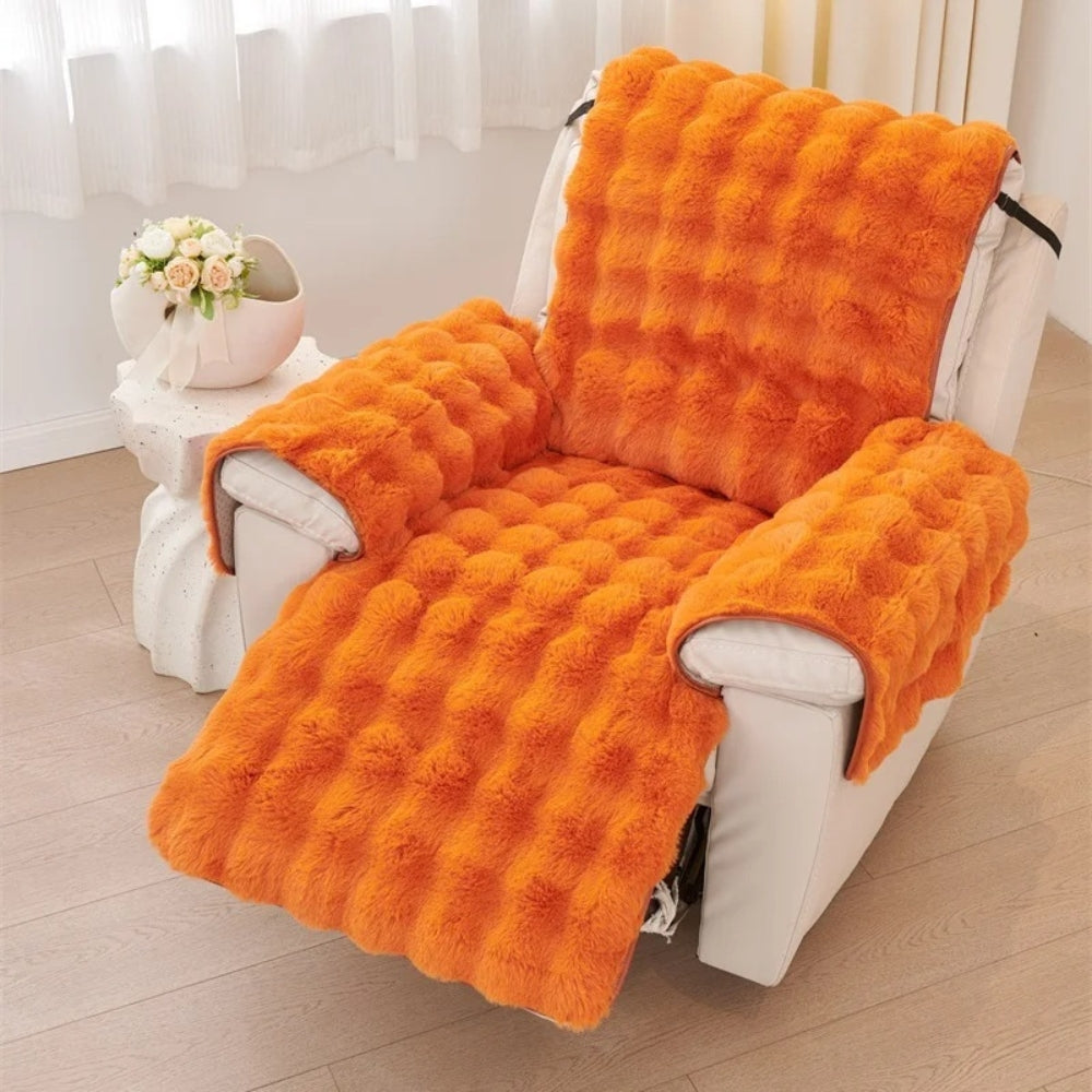 Faux Fur Recliner Sofa Cover — alternate angle view