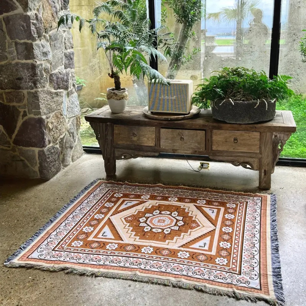 Bohemian Desert Mirage Throw Blanket — product detail view