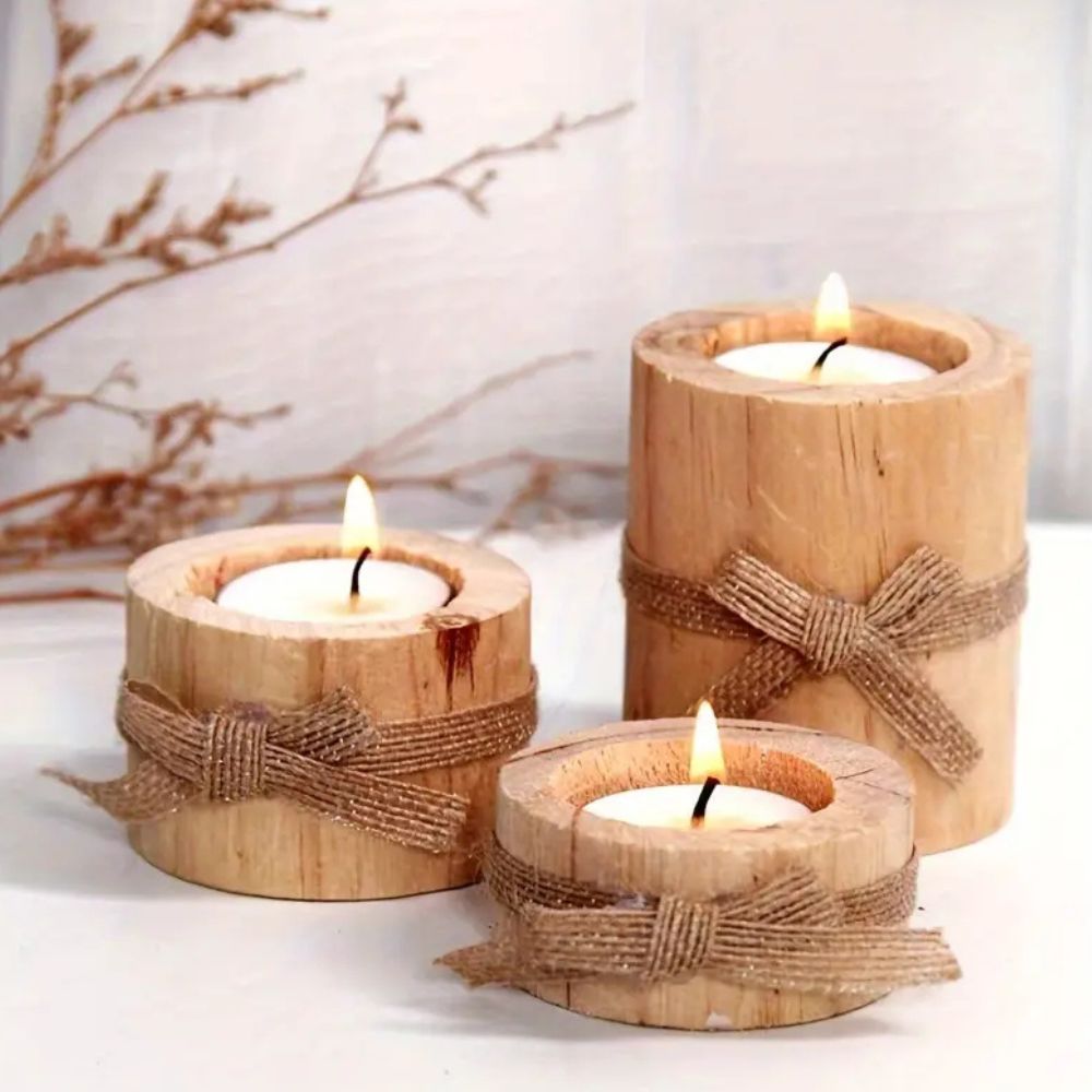 Bamboo Essence Candle Holders | 3 sets — main product photo