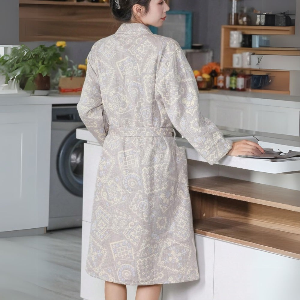 Plush Cotton Jacquard Bathrobe — product in use