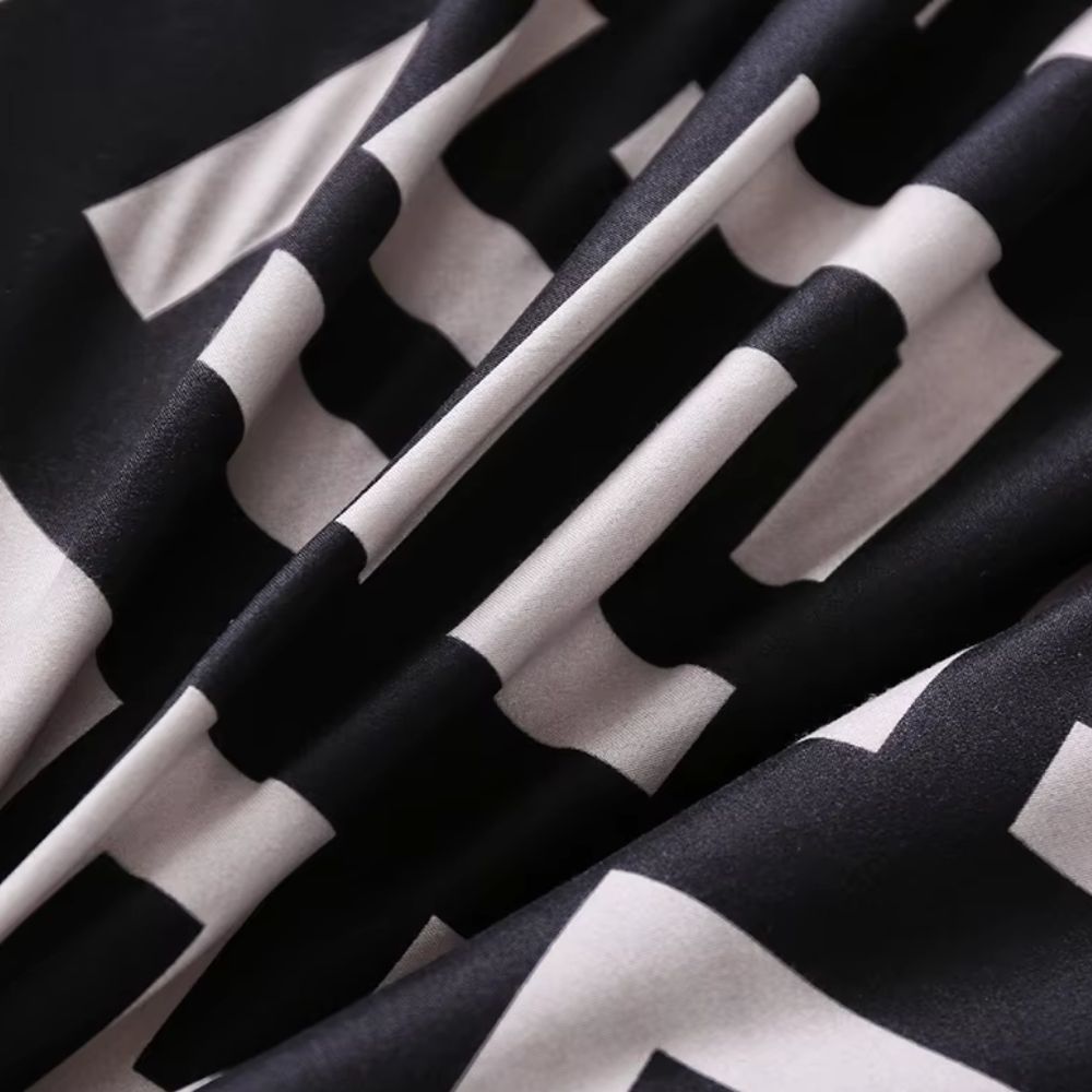 Noir Enigma Quilt Cover Set | 3pcs Quilt Cover Set — alternate angle view