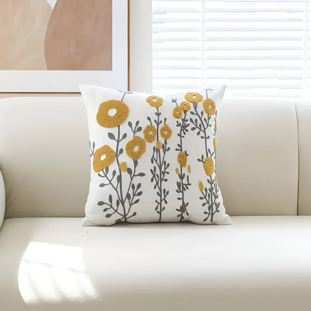 Floral Essence Embroidered Cushion Cover — alternate angle view