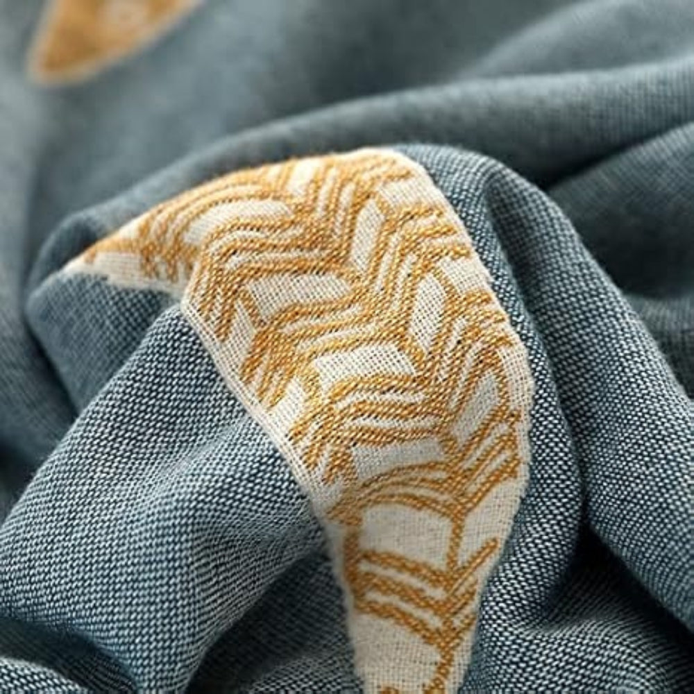 Golden Fish Cotton Gauze Reversible Blanket — lifestyle shot