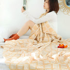 Plaid Pattern Cotton Blanket — size and scale reference
