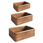 Artisan Rectangular Rattan Storage Basket — alternate angle view