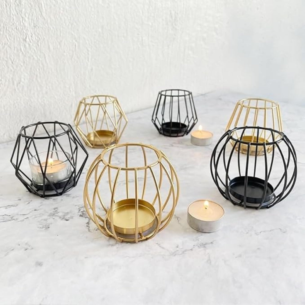 Wireframe Sleek Iron Candle Holder — main product photo
