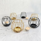 Wireframe Sleek Iron Candle Holder — main product photo