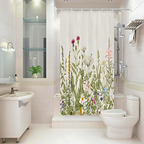 Pastoral Style Plants Waterproof Shower Curtain — additional view