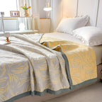 Wheat Garden Reversible Cotton Throw — lifestyle shot