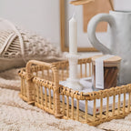 Rustic Weave Rattan Tray — lifestyle shot