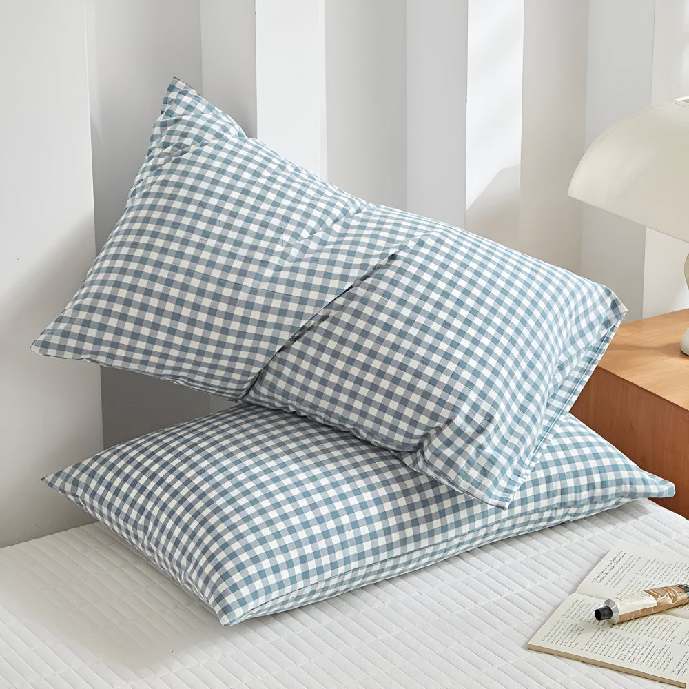 Soft Plaid Checkered Pillowcases — product feature detail