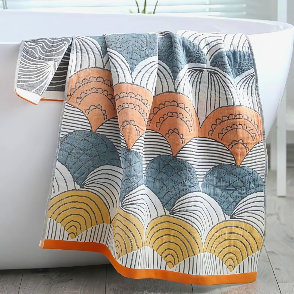 Shell Print Jacquard Cotton Bath Towel — main product photo