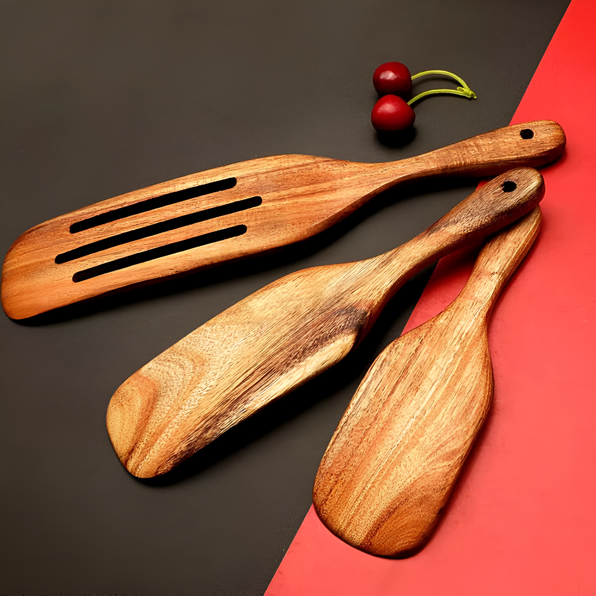Non-Stick Wooden Spatula Set — product detail view