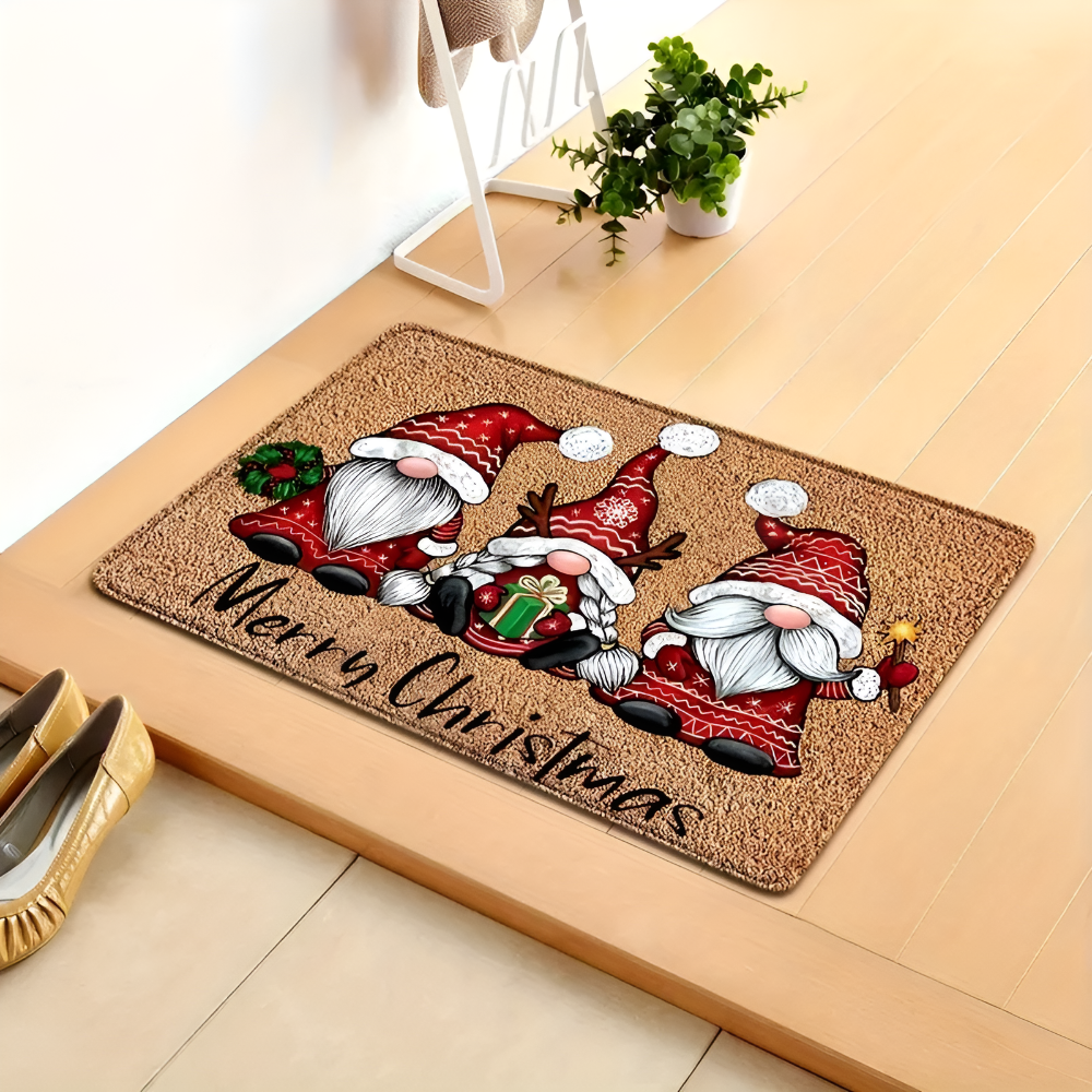 Gnome Wonderland Welcome Mat — product in use