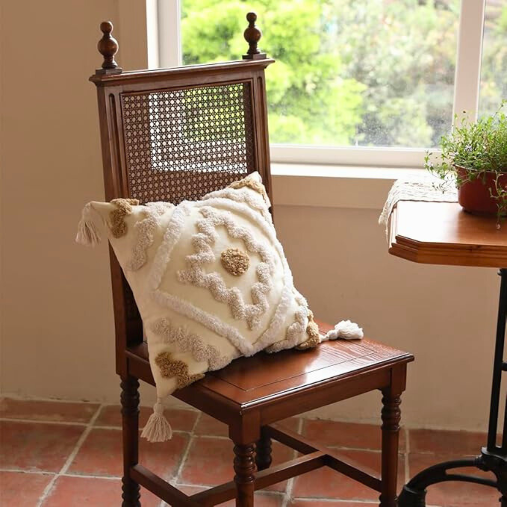 Bohemian Bliss Tufted Pillow Cover — product detail view
