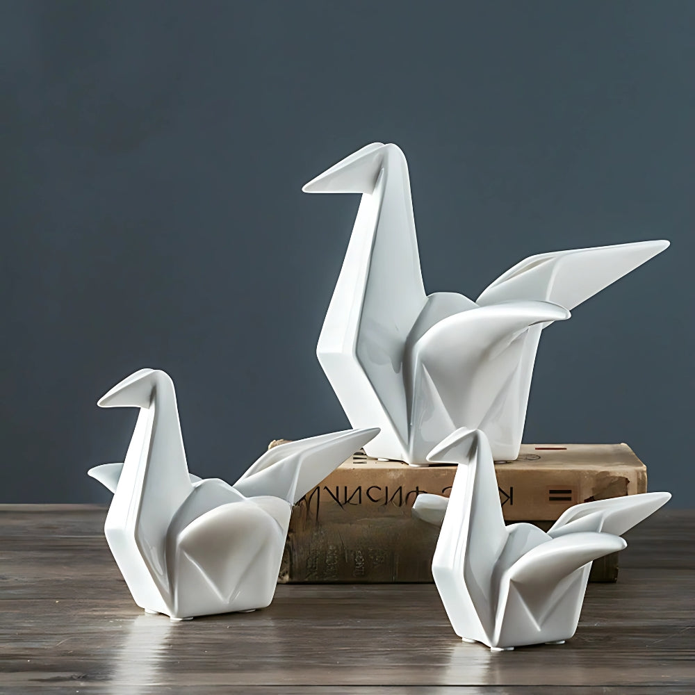 Origami-Inspired Ceramic Bird Statue — main product photo