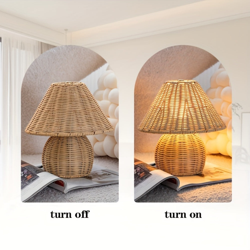 Noya Rattan Table Lamp Home Decor — alternate angle view