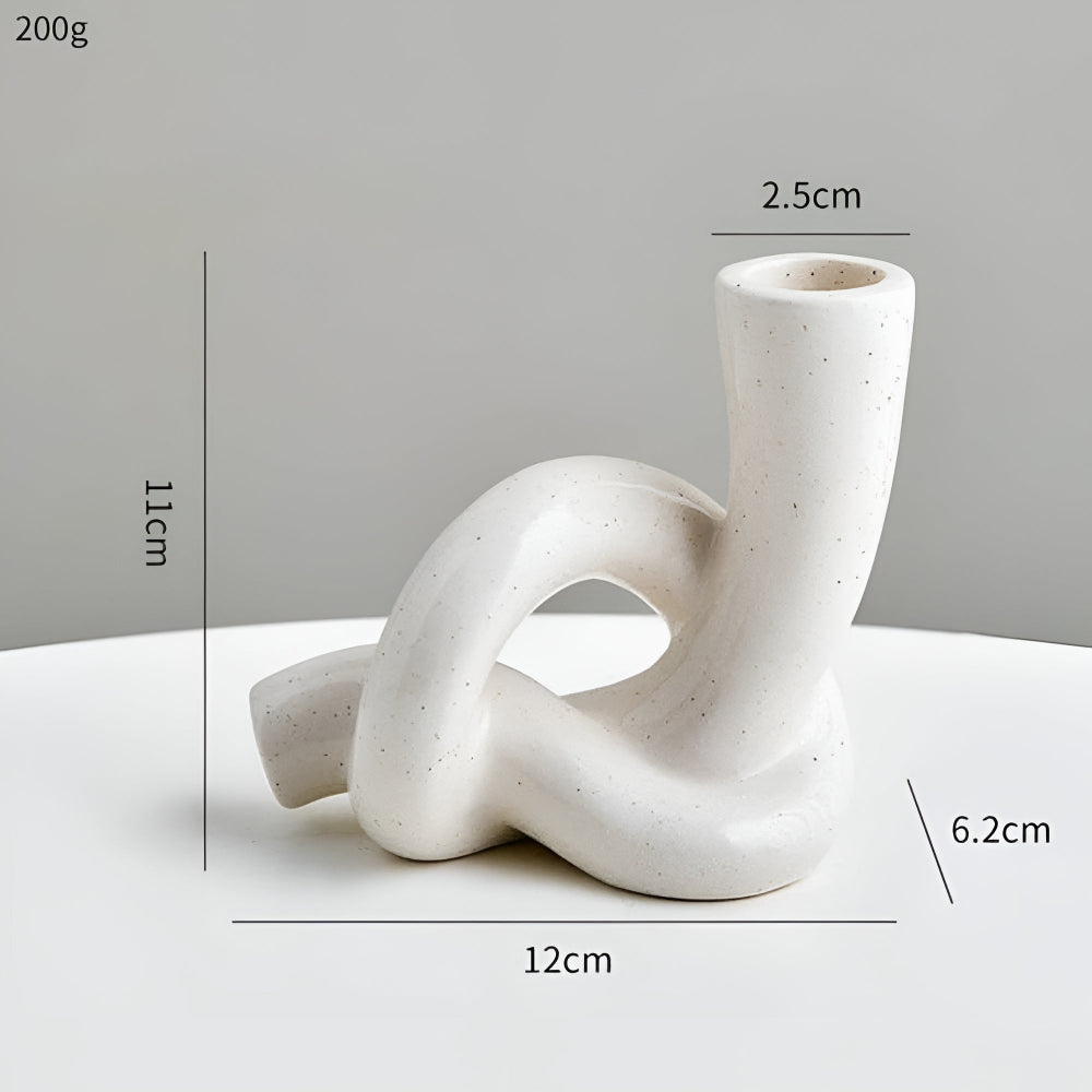 Knot Ceramic Candle Holder — alternate angle view
