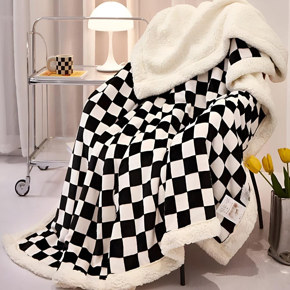 Chessboard Pattern Elegance Blanket — lifestyle shot