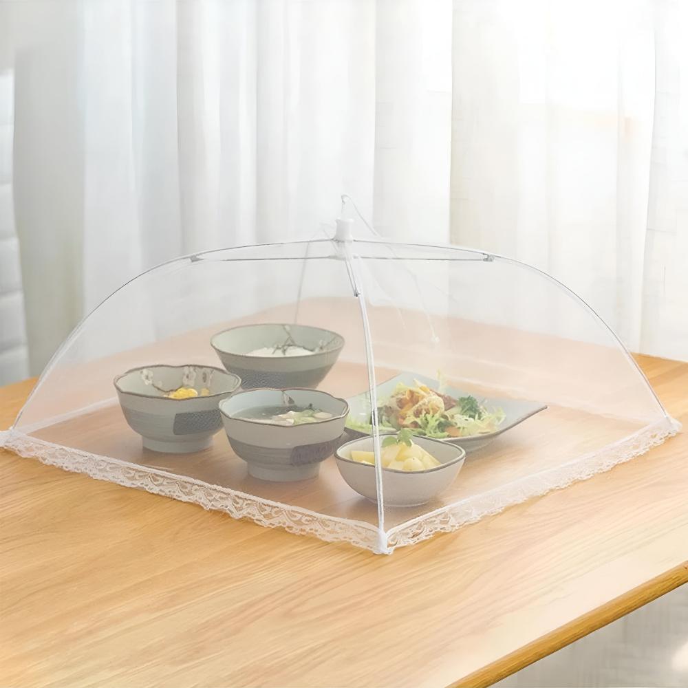 Mesh Pop-Up Food Protector — size and scale reference