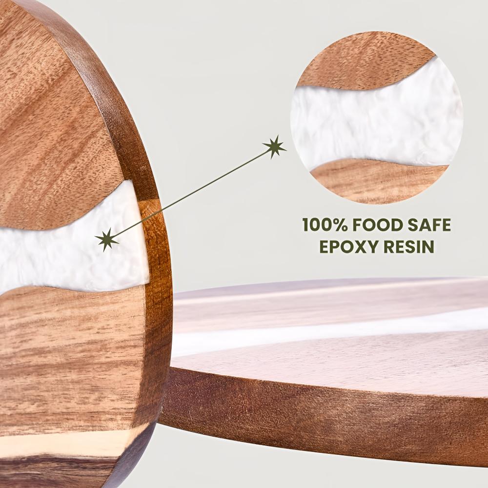 Artisan Epoxy Round Wood Chopping Board — lifestyle shot