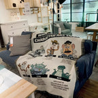 Renaissance Abstract Character Tassel Blanket — size and scale reference