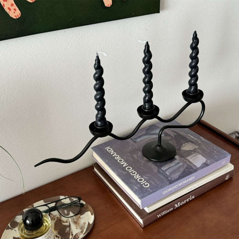 Tri Iron Twisted Candle Holder — lifestyle shot