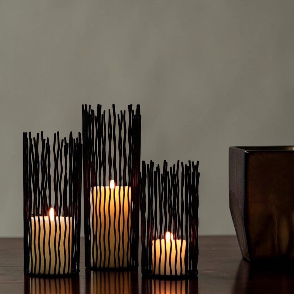 Black Iron Candle Holder