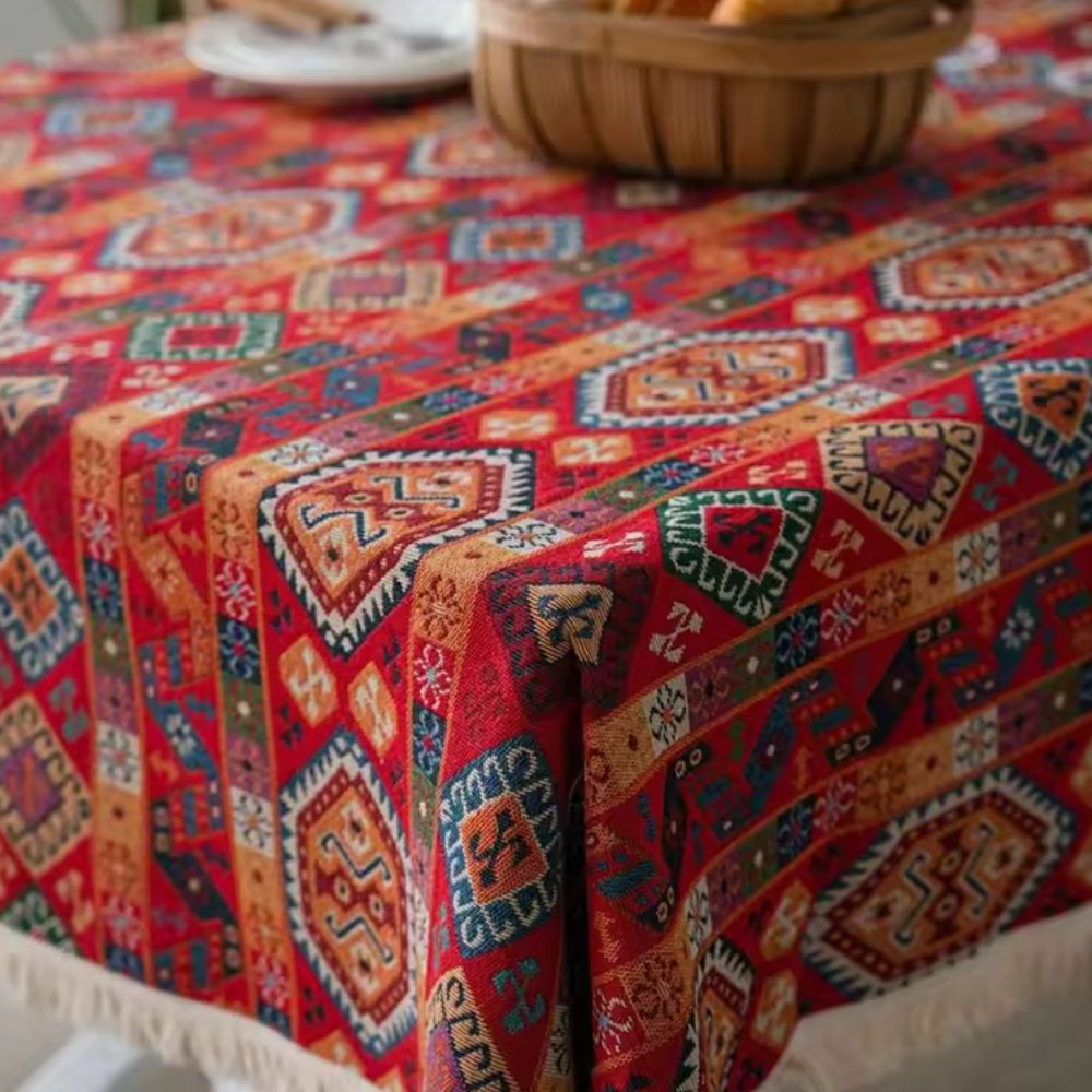 Oasis Dunes Boho Tablecloth — lifestyle shot
