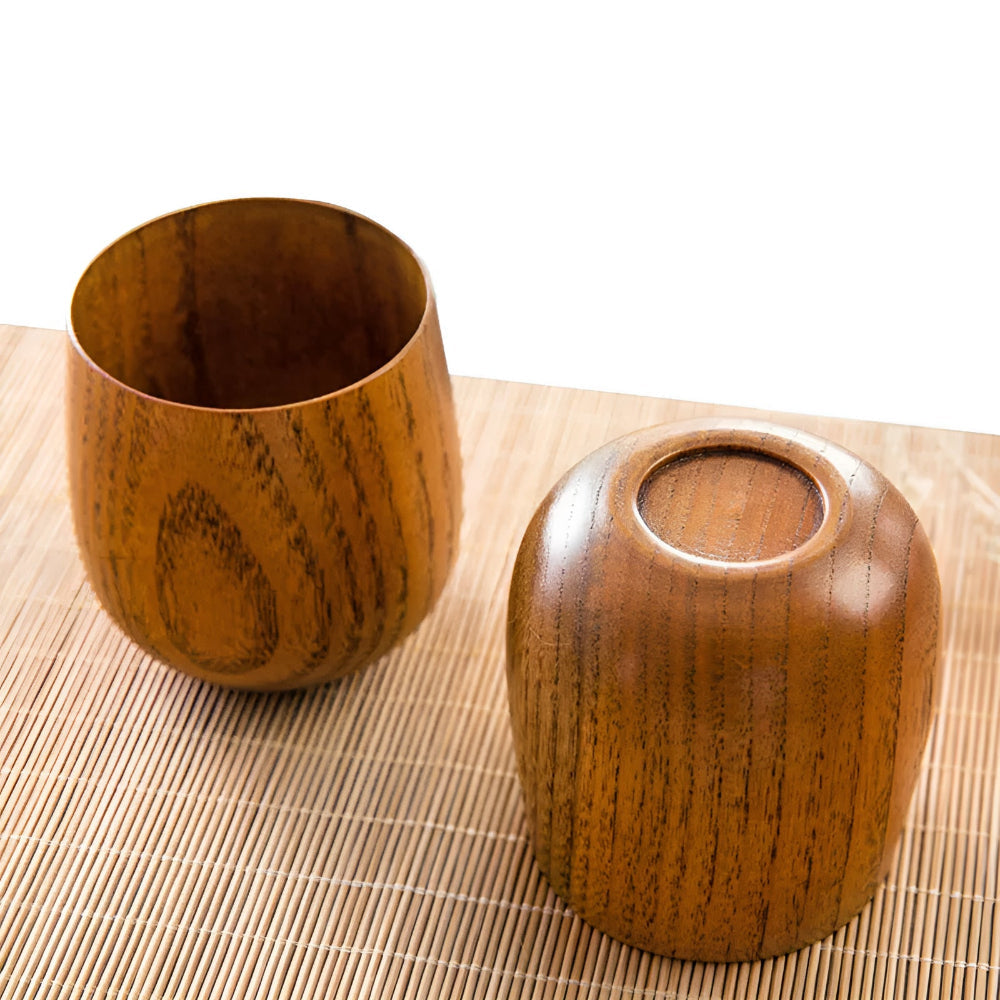 Handcrafted Wooden Tea Cup — product in use