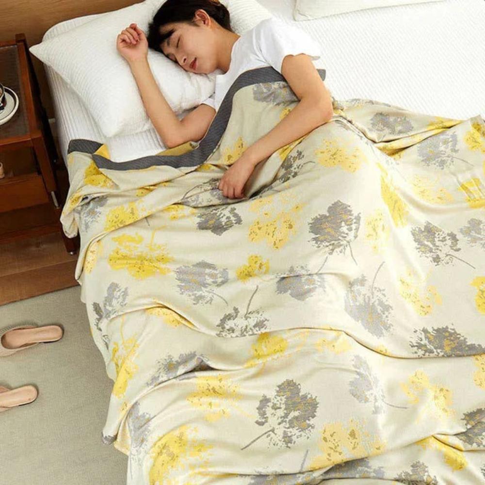 Maple Leaves Bamboo Luxe Cooling Blanket — additional view