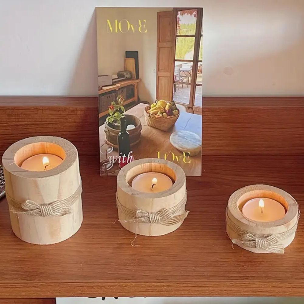 Bamboo Essence Candle Holders | 3 sets — lifestyle shot