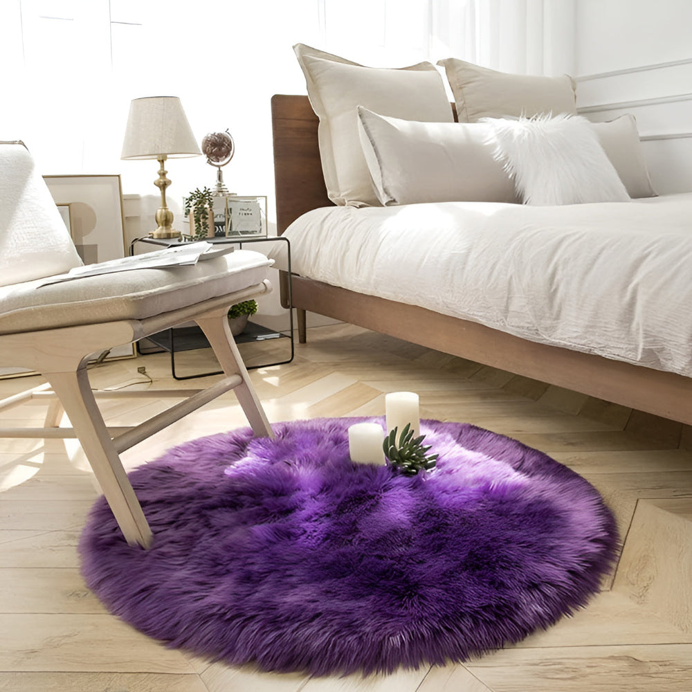 Round Cloud Soft Plush Rug — lifestyle shot